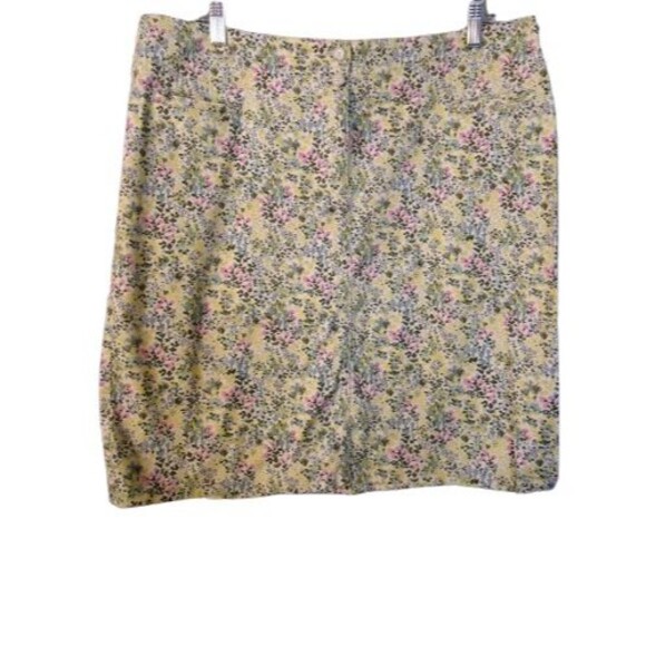 J. Jill Live In Chino Skirt Womens Size 12 Multicolor Ditzy Floral Stretch - Picture 1 of 7